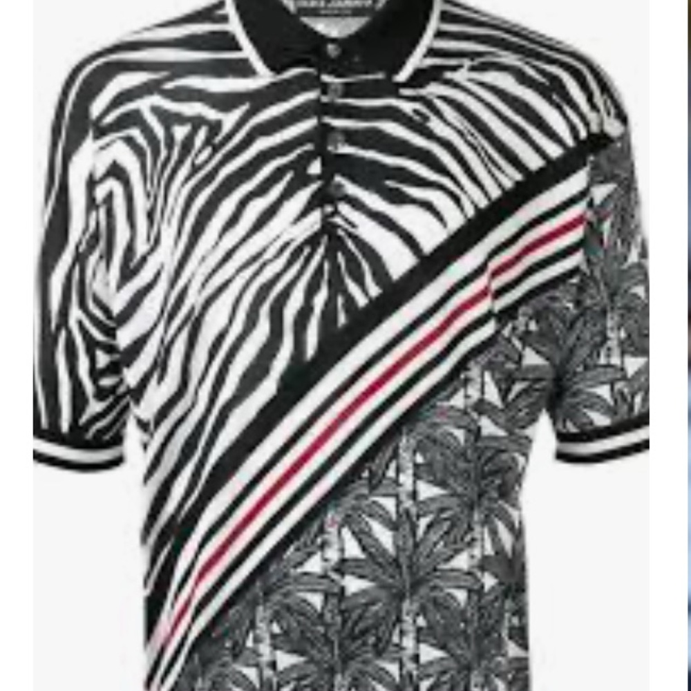 Dolce & Gabbana Men’s Black and White Zebra Print Top